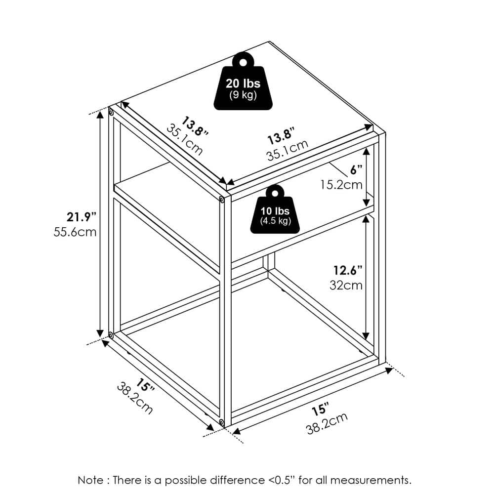 Solid White 2-Tier Stackable Metal and Wood Shelf