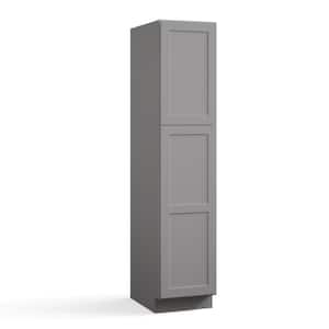 18 in. W x 24 in. D x 90 in. H in Shaker Grey Plywood Ready to Assemble Floor Wall Pantry Kitchen Cabinet