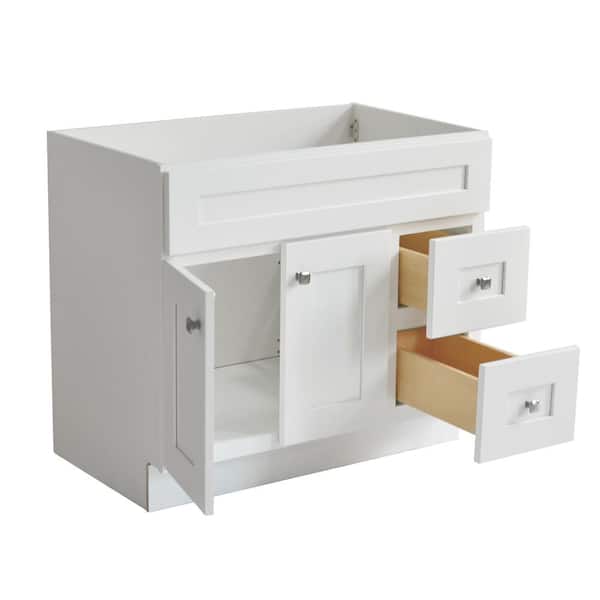 Brookings Plywood RTA 30 in. W x 21 in. D 2-Door Shaker Style Bath Vanity Cabinet Only in White