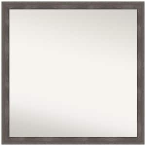 Pinstripe Lead Grey 28.5 in. W x 28.5 in. H Non-Beveled Wood Bathroom Wall Mirror in Gray