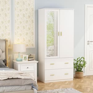 FUFU&GAGA Black Wood 35.5 in. W Armoires Wardrobe With