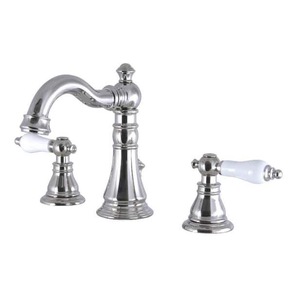 Classic 8 in. Widespread 2-Handle High-Arc Bathroom Faucet in Polished Nickel