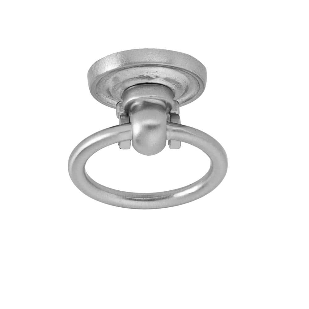 Small Brushed Nickel Ring Cabinet Pull with Mounting Hardware
