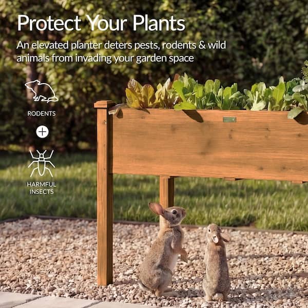 Best Choice Products 48 in. x 24 in. x 30 in. Wood Raised Garden