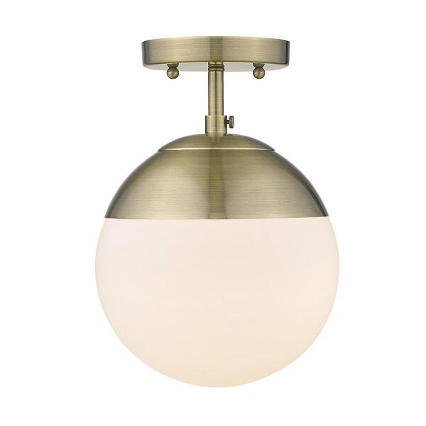 Golden Lighting Dixon 10.5 In. 1-light Aged Brass Semi-flush Mount 3218 