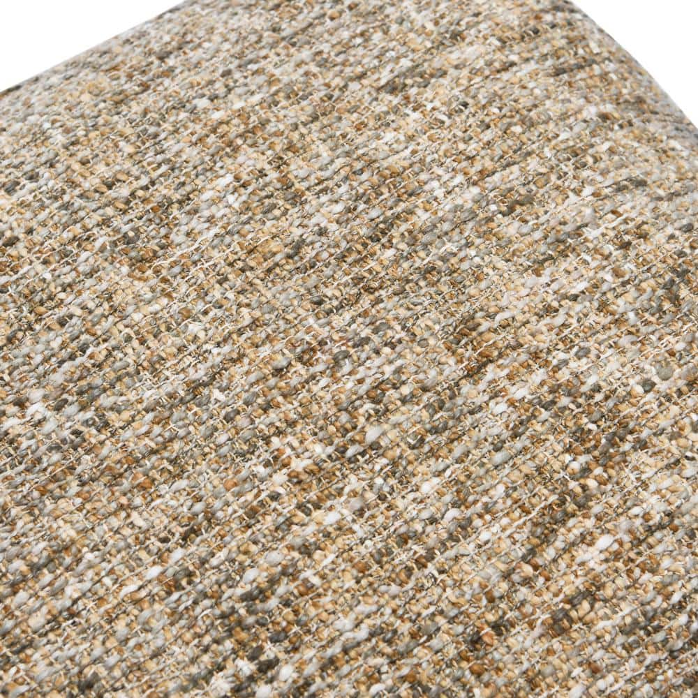 20" Gray and Tan Mélange Cotton Blend Bouclé Pillow
