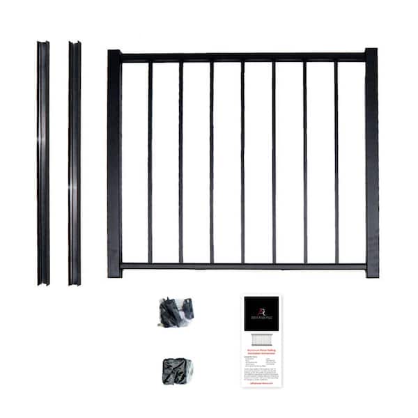 Aria Railing 40 in. x 36 in. Black Powder Coated Aluminum Preassembled Deck Gate Kit