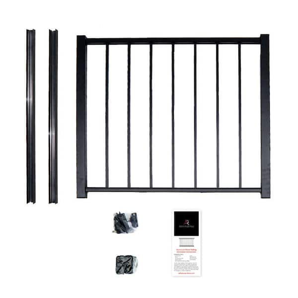 40 in. x 36 in. Black Powder Coated Aluminum Preassembled Deck Gate Kit