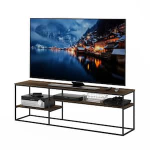 Moretti 70 in. Columbia Walnut Modern Lifestyle TV Stand Fits TV's up to 78 in.