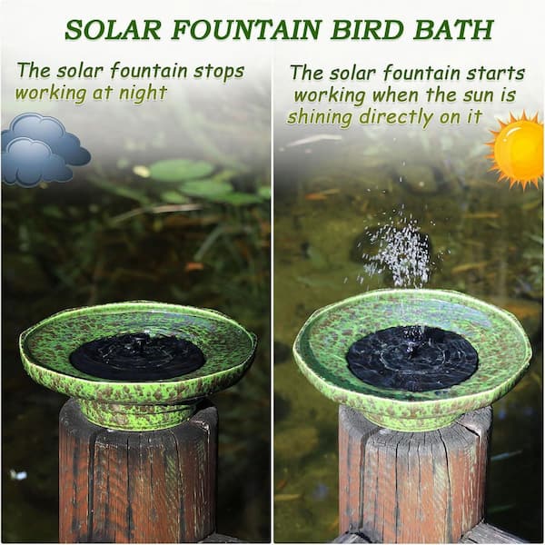SZMP Solar Powered Fountain 2025 Upgraded 3.5W Solar Bird Bath Fountains 7 Nozzle 4 Fixer Solar Water Fountain Double Layer Colorful Lights Garden Sm
