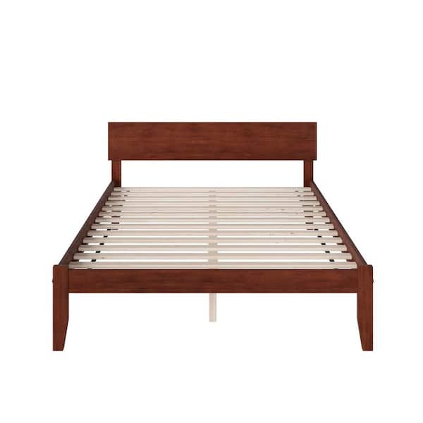 Orlando Walnut King Platform Bed with Open Foot Board