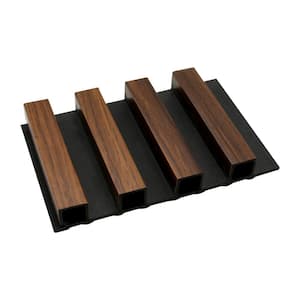 Brown And Black 6.65 in. x 4.13 in. x 0.83 in. WPC 3D Wood Wall Paneling for Interior Wall Decor (0.19 sq. ft.)