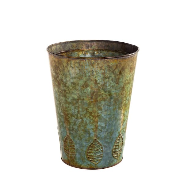 Nested Aged Brass Patina Finished Trough Planters, Set of 2 