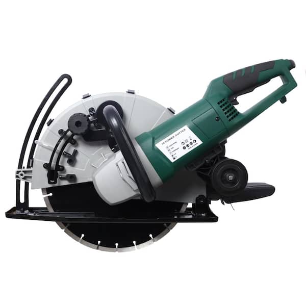 Portable 14" Wet/Dry Electric Corded Circular Concrete Saw/Power Angle Cutter 2600W w/Water Line & Guide Roller
