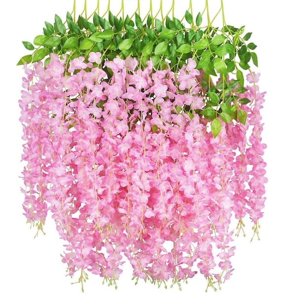 3.7 ft. Pink Artificial Other Wisteria Flowering Plants NY12PC5 - The ...