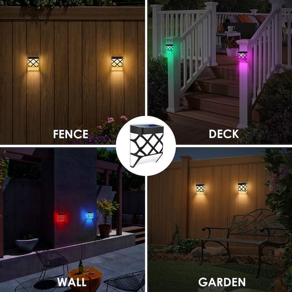 Solar Battery Low Voltage Black LED Dusk to Dawn Waterproof Deck Path Light 6-Pack