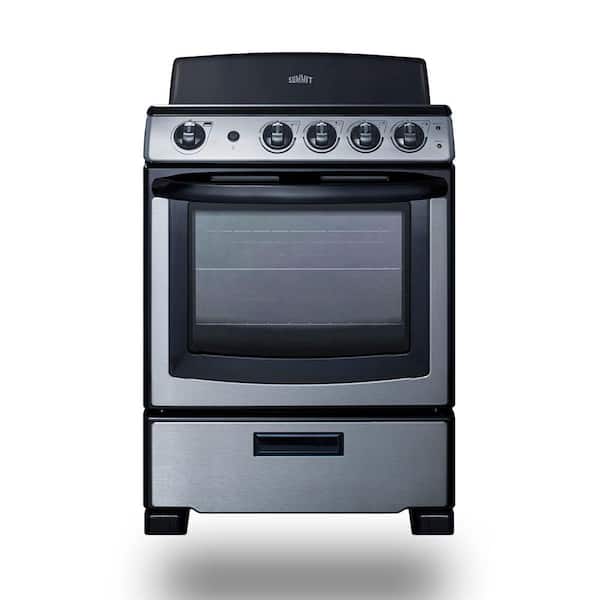 Summit Appliance 24 in. 4 Element 2.9 cu. ft. Electric Range in Stainless Steel