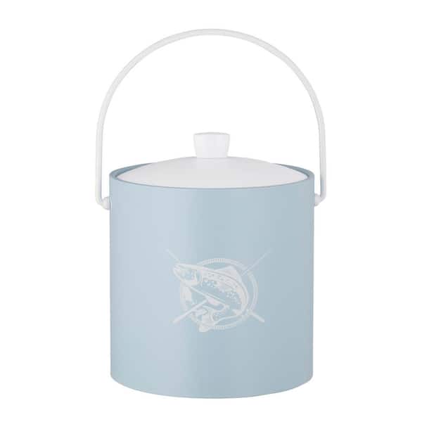 Kraftware PASTIMES Fishin' 3 qt. Light Blue Ice Bucket with Acrylic Cover