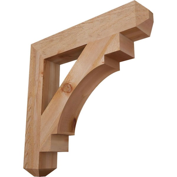 Ekena Millwork 6 in. x 36 in. x 36 in. Western Red Cedar Merced Craftsman Rough Sawn Bracket