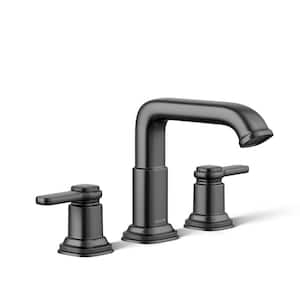 Numista 8 in. Widespread Double Handle Bathroom Faucet in Matte Black