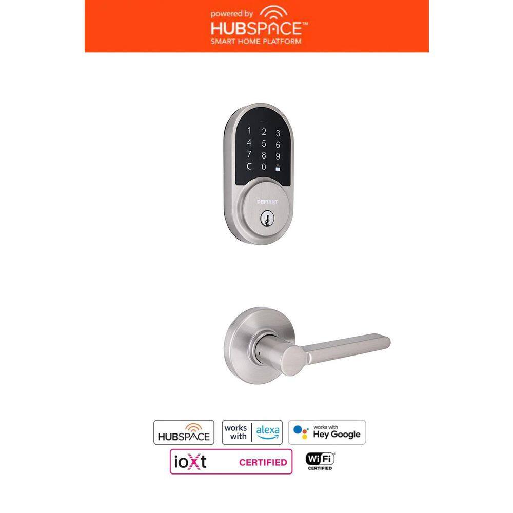 Hubspace Satin Nickel Round Pincode Deadbolt with Tonebridge Hall/Closet Do