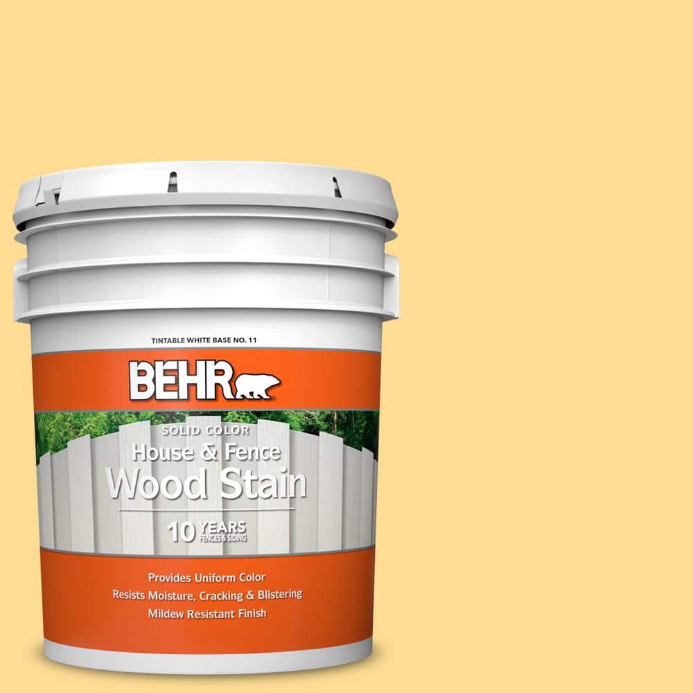 5 gal. #320B-4 Lemon Pound Cake Solid Color House and Fence Exterior Wood S