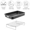 Classic Cuisine Heavy Duty Nonstick Roasting Pan with Angled Rack HW031104  - The Home Depot