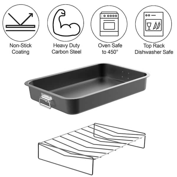 Bayou Classic 7470 19.5-in Cast Iron Rectangular Roasting Pan Perfect For  Roasting Pan Frying and Baking