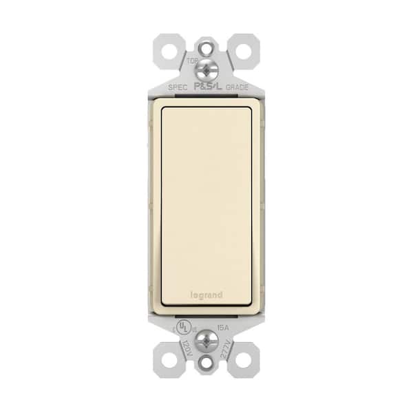 radiant 15 Amp 120-Volt 3-Way Decorator/Rocker Light Switch, Light Almond