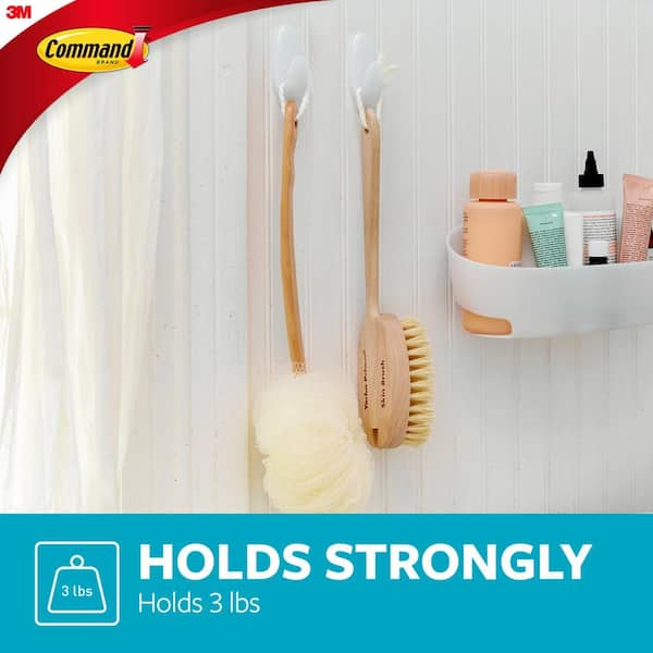 Command 170033ES Water-Resistant Adhesive Refill Strips,2, 4,  Re-Hang Medium and Large Bath Caddies Hardware, 3 Hooks, White, 3 Count :  Home & Kitchen