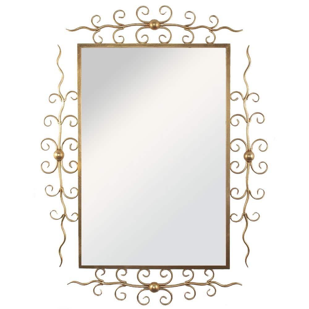 36.2 in. x 48.4 in. Perfect Symmetrical Glam Rectangle Ornate Metal Framed 