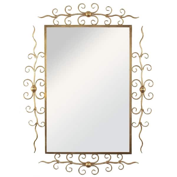 Unbranded 36.2 in. x 48.4 in. Perfect Symmetrical Glam Rectangle Ornate Metal Framed Decorative Mirror