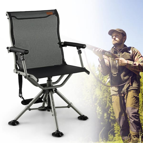 Costway 360 Degree Silent Swivel Hunting Chair with All-terrain Feet Pads  Support 400 lbs. NP11172DK - The Home Depot