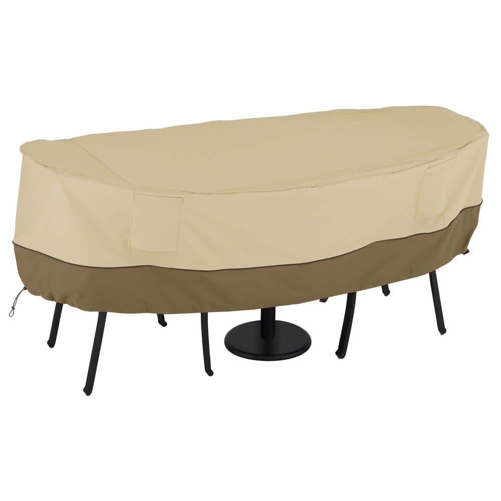 Veranda 30 in. Dia x 23 in. H Oblong Bistro Patio Table and Chair Set Cover price history on PriceWatchPro