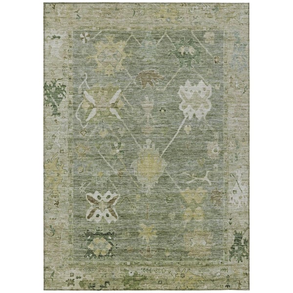 Chantille Machine Washable Indoor/Outdoor Abstract ACN2025 Sage 9 ft. x 12 ft. Area Rug