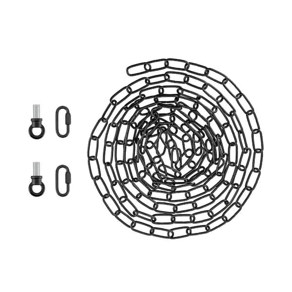 Aspen Steel 15 ft. ChainandQuick Link Connector/Hanging Maximum 50 lbs. Lighting Fixture/Swag Light/Plant Matte Black 9G