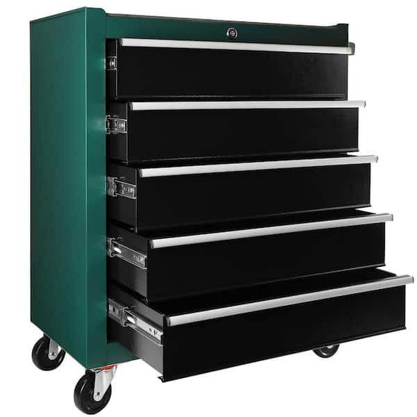 5 Drawers Rolling Tool Chest w/Wheels, Portable Rolling Tool Box on Wheels, Tool Chest Organizer for Garage, Green