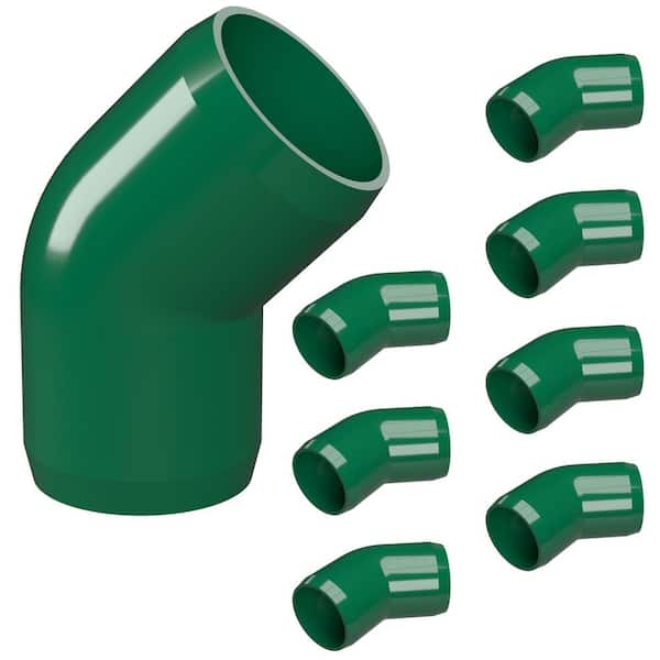 Formufit 3/4 in. Furniture Grade PVC 45-Degree Elbow in Green (8-Pack)