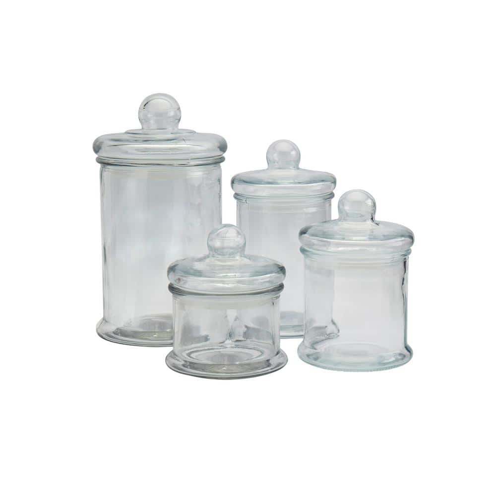 Mason Craft and More Apothecary Glass Kitchen Canisters with Lids (4-Piece)  TTU-B9020-EC - The Home Depot