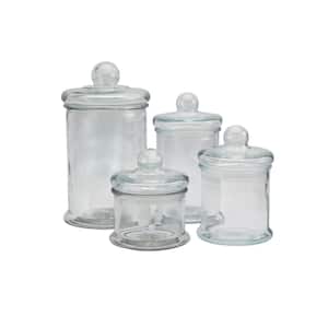 Mason Craft and More 2-Piece 5.7L Apothecary Glass Kitchen Canister Set  with Lids TTU-B9019-EC - The Home Depot