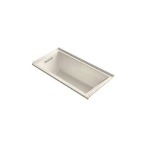 Underscore 5 ft. Air Bath Tub with Left Drain in Almond
