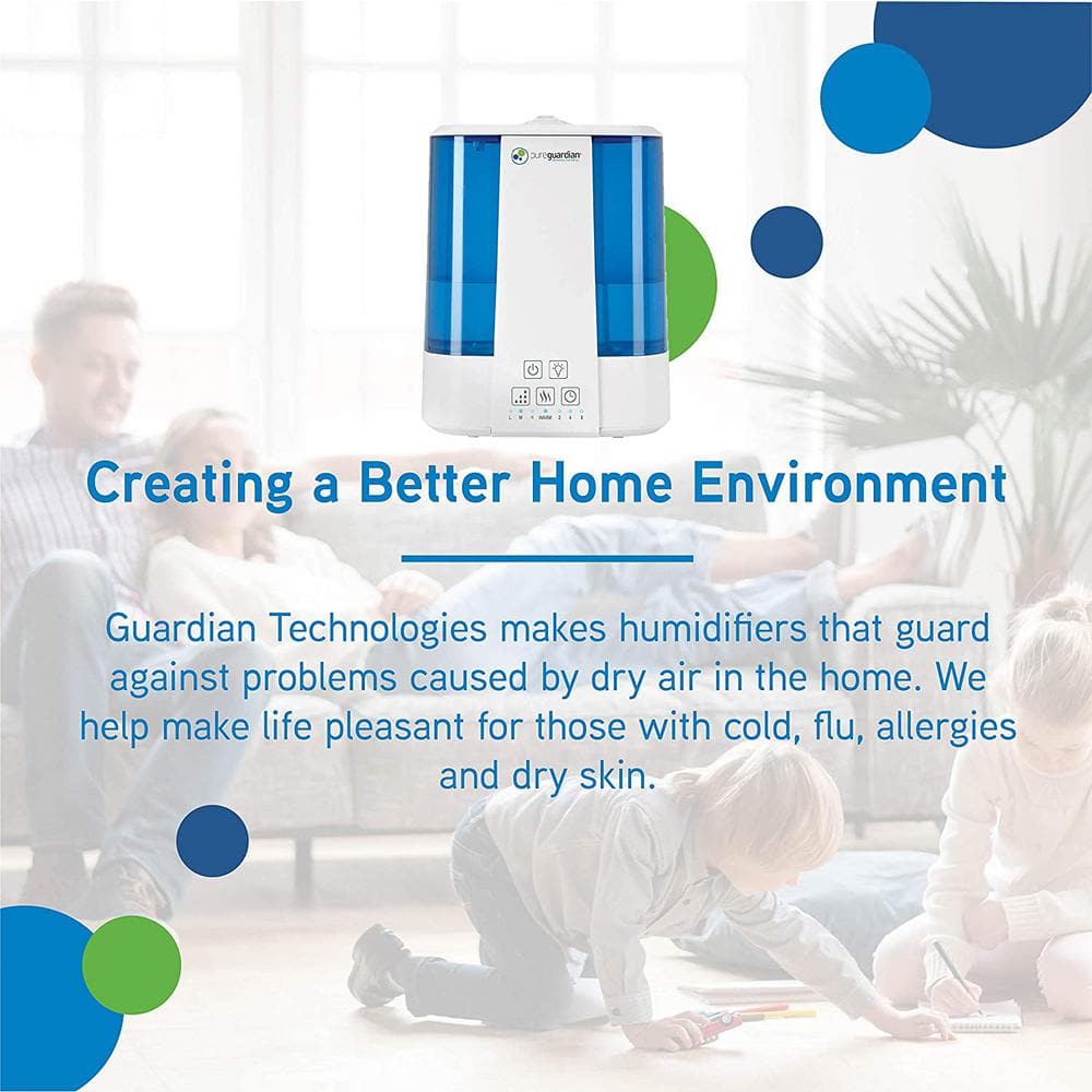 Pure Guardian Blue and White Ultrasonic Cool and Warm Mist Humidifier