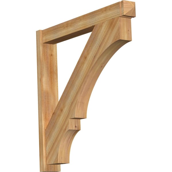Ekena Millwork 6 in. x 42 in. x 42 in. Balboa Arts and Crafts Rough Sawn Western Red Cedar Outlooker