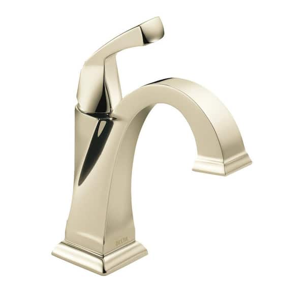 Delta Dryden Single Hole Single-Handle Bathroom Faucet with Metal Drain Assembly in Polished Nickel