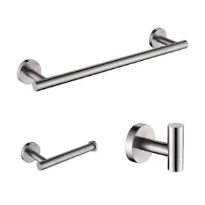 3-Piece Stainless Steel Bath Hardware Set with Mounting Hardware in Brushed Nickel