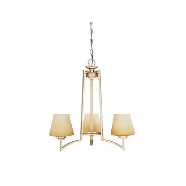 Designers Fountain Hezuo Collection 3-Light Legacy Gold Hanging Chandelier
