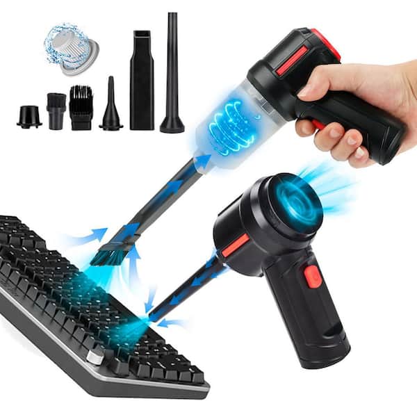 BIBIVIS Computer Air Duster, Cordless Canned Air Computer Vacuum Cleaner for Keyboard Cleaning Black