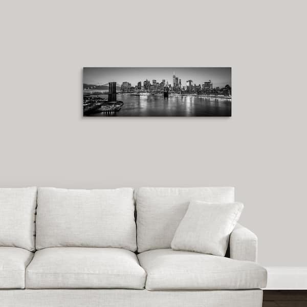 New York City landscape black and white photo - New Yorker - 24x36in.  mounted