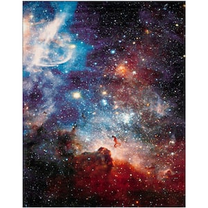 Galaxy Purple/Multi 11 ft. x 14 ft. Abstract Area Rug