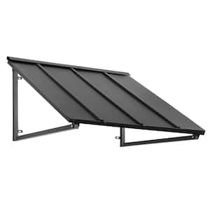 5.7 ft. Houstonian Metal Standing Seam Fixed Awning (68 in. W x 24 in. H x 36 in. D) Black